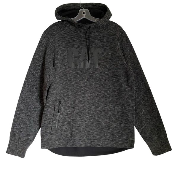 Sport-Tek CAT Men's M Caterpillar Hoodie Pullover Sweatshirt Gray Stretch Jersey - Picture 1 of 7